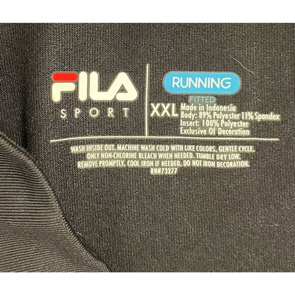 Fila Mens Fitted Performance Sport Long Sleeve Running 1/4 Zip Black XXL NWT - Picture 4 of 9